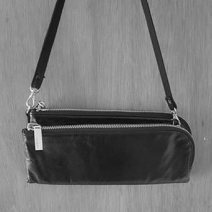 Hobo clutch black leather